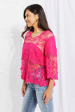 Lace Oasis Top - Hot Pink