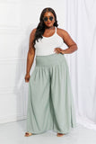 Beautiful You Smocked Palazzo Pants - Sage