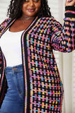 Open Front Fringe Hem Cardigan - Multicolor