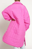 Long Quilted Jacket - Hot Pink