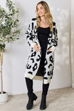 Leopard Open Front Cardigan Sweater - Ivory