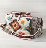 Aztec Print Woven Duffle Weekender Bag - Cream
