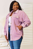 Cozy Girl Fleece Button Down Shacket - Lavender