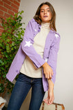 Star Print Military Jacket - Lavender