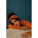 Embroidered Fawn Velvet Knot Headband