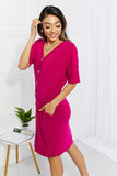 Sunday Brunch Button Down Midi Dress - Magenta
