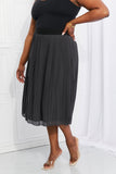 Romantic At Heart Pleated Chiffon Midi Skirt - Dark Gray