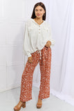 Geometric Printed Pants - Red Orange