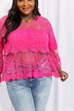 Lace Oasis Top - Hot Pink