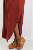 Side Scoop Scrunch Maxi Skirt - Burnt Umber