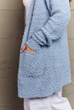Falling For You Open Front Popcorn Cardigan - Pastel Blue