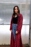 Red Paisley Wrap Kimono