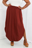 Side Scoop Scrunch Maxi Skirt - Burnt Umber