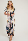 Scoop Neck Tie Dye Maxi Dress