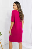 Sunday Brunch Button Down Midi Dress - Magenta