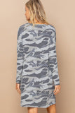 Twisted Hem Knit Dress - Camo