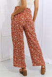 Geometric Printed Pants - Red Orange