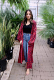 Red Paisley Wrap Kimono
