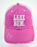 Lake Bum Mesh Trucker Baseball Hat - Aqua, Pink, Gray, Green, Navy or Orange