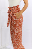 Geometric Printed Pants - Red Orange