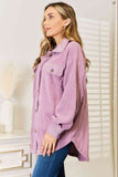 Cozy Girl Fleece Button Down Shacket - Lavender