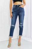 Vervet by Flying Monkey Distressed Cropped Jeans with Pockets