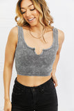Acid Wash Cropped Tank - Gray