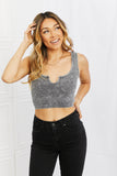 Acid Wash Cropped Tank - Gray