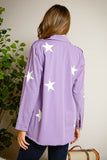 Star Print Military Jacket - Lavender