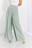 Beautiful You Smocked Palazzo Pants - Sage