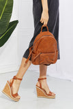 Certainly Chic Faux Leather Woven Backpack - Chestnut