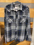 Black Sheep Plaid Western Up-cycled Flannel Shirt - Men's L