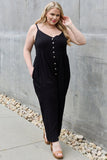 Wide Leg Button Down Jumpsuit Romper - Black