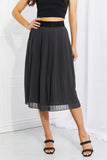 Romantic At Heart Pleated Chiffon Midi Skirt - Dark Gray