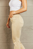 Judy Blue Cailin Mid Rise Garment Dyed Bootcut Jeans - Tan