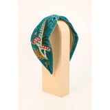 Embroidered Toadstool Mushroom Velvet Knot Headband