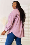 Cozy Girl Fleece Button Down Shacket - Lavender