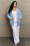 Falling For You Open Front Popcorn Cardigan - Pastel Blue
