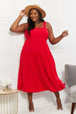 Life's A Picnic Smocked Tiered Midi Dress - Scarlett Red