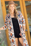 Fuzzy Cardigan Sweater - Aztec