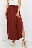 Side Scoop Scrunch Maxi Skirt - Burnt Umber
