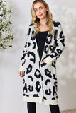 Leopard Open Front Cardigan Sweater - Ivory