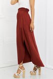 Side Scoop Scrunch Maxi Skirt - Burnt Umber