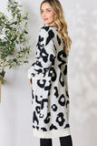 Leopard Open Front Cardigan Sweater - Ivory