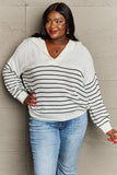 Nautical Striped Oversized Knit Top