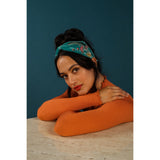 Embroidered Toadstool Mushroom Velvet Knot Headband