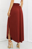 Side Scoop Scrunch Maxi Skirt - Burnt Umber