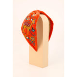 Embroidered Fawn Velvet Knot Headband