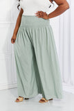 Beautiful You Smocked Palazzo Pants - Sage