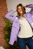 Star Print Military Jacket - Lavender